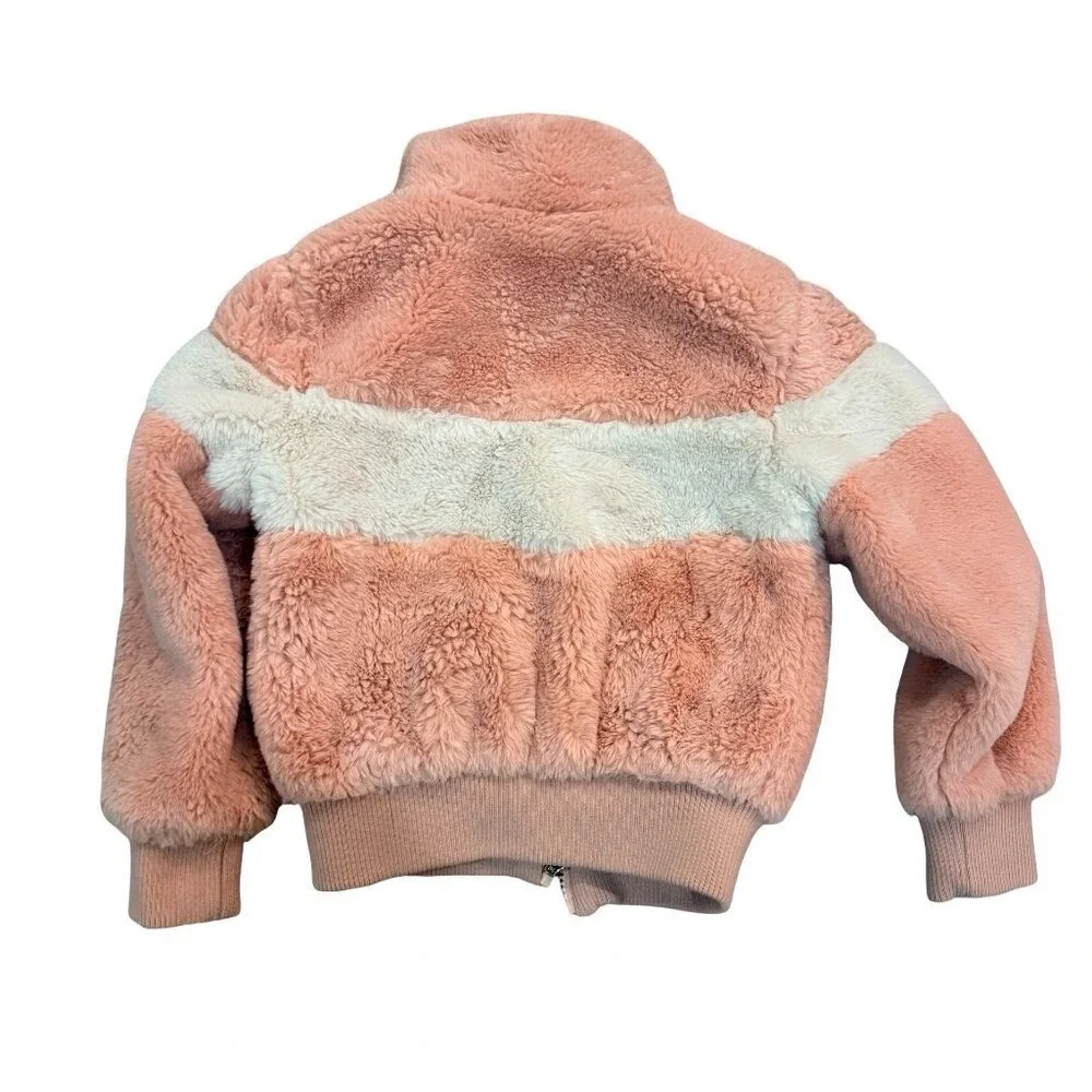 Urban Republic Girls Faux Fur Bomber Jacket Pink Medium 5/6
